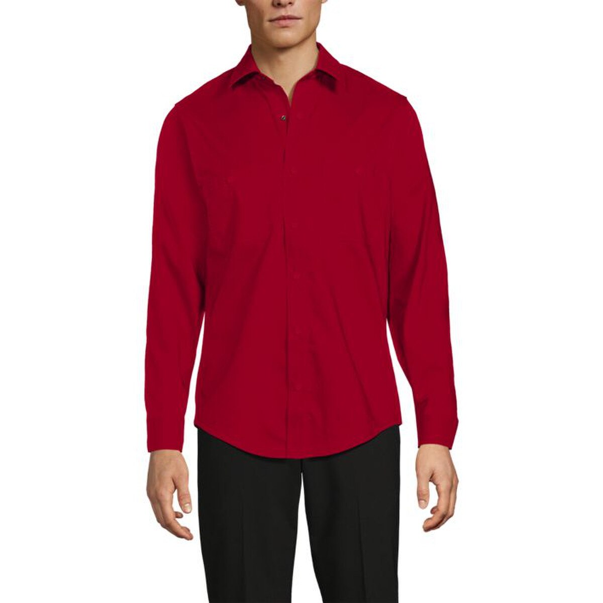 [38] Lands End Unisex Ripstop Long Sleeve Utility Work Shirt